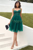 Load image into Gallery viewer, grønn beading tulle kort hjemkomst kjole