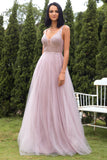 rødme tulle &paljetter ballkjole