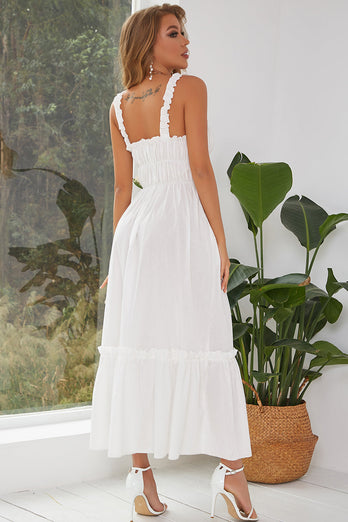 hvit sommer boho bryllupsfest kjole