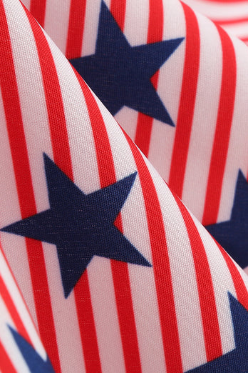 Amerikanske flagg stjerner print vintage kjole