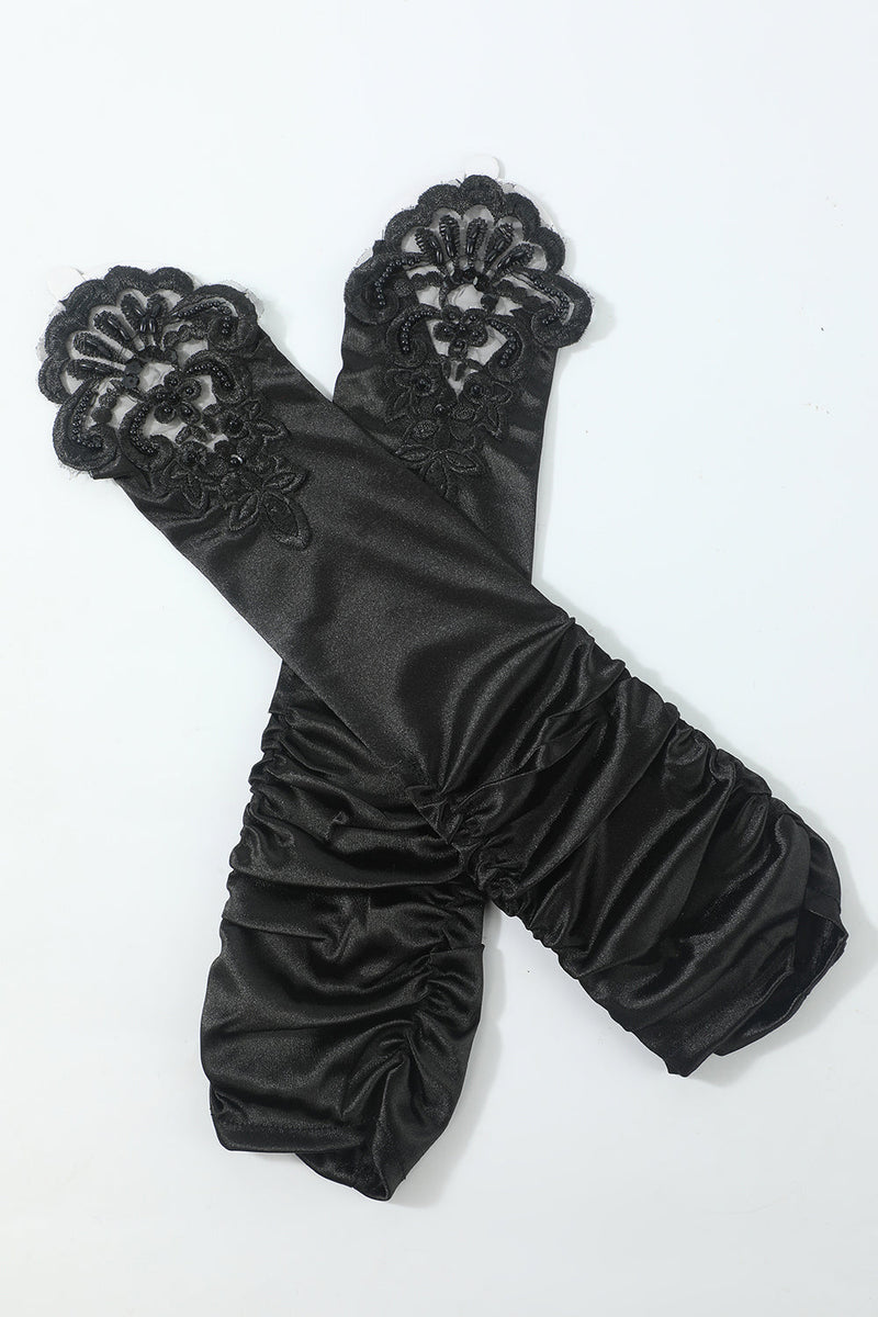 Load image into Gallery viewer, svart seks stykker wrap hodestykke 1920s tilbehør sett