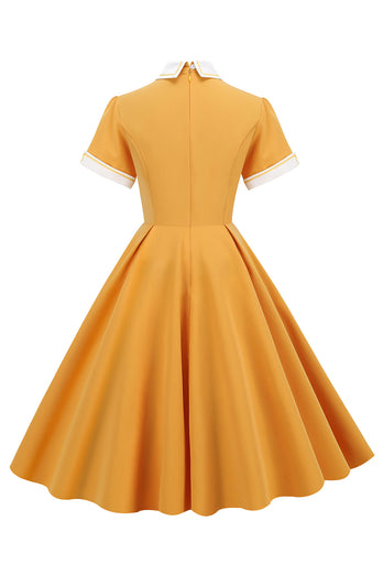 lyseblå 1950-tallet vintage kjole med ermer