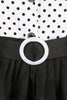 Load image into Gallery viewer, svart og hvit polka prikker vintage 1950-tallet kjole