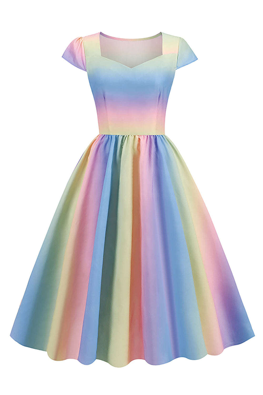 flerfarget trykt vintage 1950-tallet kjole