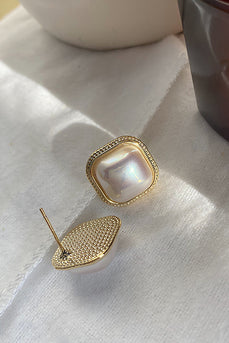 vintage firkantede perle øredobber