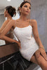 Load image into Gallery viewer, hvit paljett backless homecoming kjole