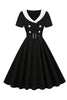 Load image into Gallery viewer, svart 1950-tallet swing kjole med belte