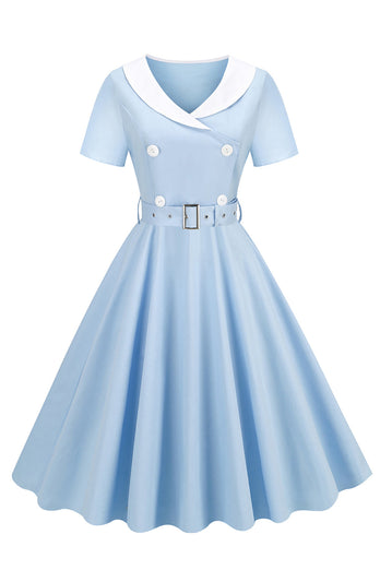svart 1950-tallet swing kjole med belte
