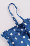 Royal Blue Polka Prikker 1950-tallet Kjole