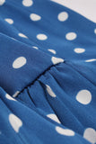 Royal Blue Polka Prikker 1950-tallet Kjole