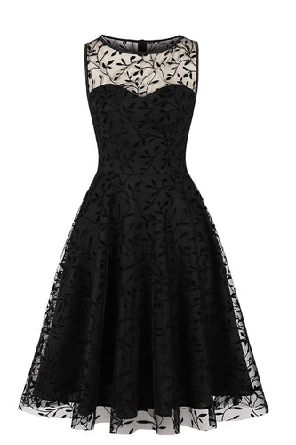 svart blonder vintage kjole