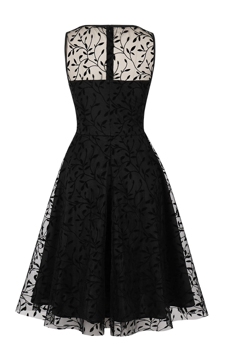 Load image into Gallery viewer, svart blonder vintage kjole