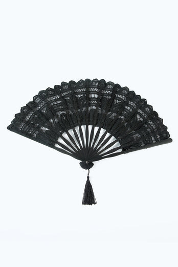 Elfenben 1920-tallet hul blonder fan med frynser