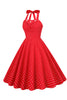 Load image into Gallery viewer, retro stil grime rød polka prikker 1950-tallet kjole