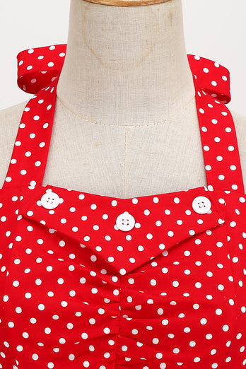 retro stil grime rød polka prikker 1950-tallet kjole