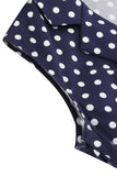 Navy V-Neck Polka Dots 1950-tallet Swing Dress