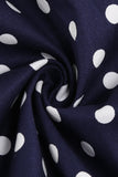 Navy V-Neck Polka Dots 1950-tallet Swing Dress