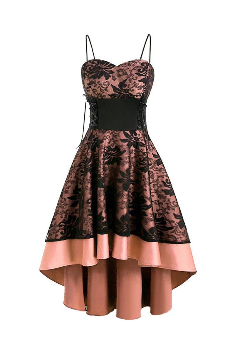 Load image into Gallery viewer, rødme blonder høy-lav Halloween kjole