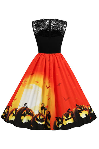 juvel hals halloween vintage kjole