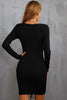 Load image into Gallery viewer, lange ermer bodycon liten svart kjole