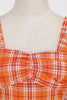 Load image into Gallery viewer, en-linje nakke høy midje vintage plaid kjole