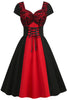 Load image into Gallery viewer, svart og rød halloween vintage 1950-tallet kjole