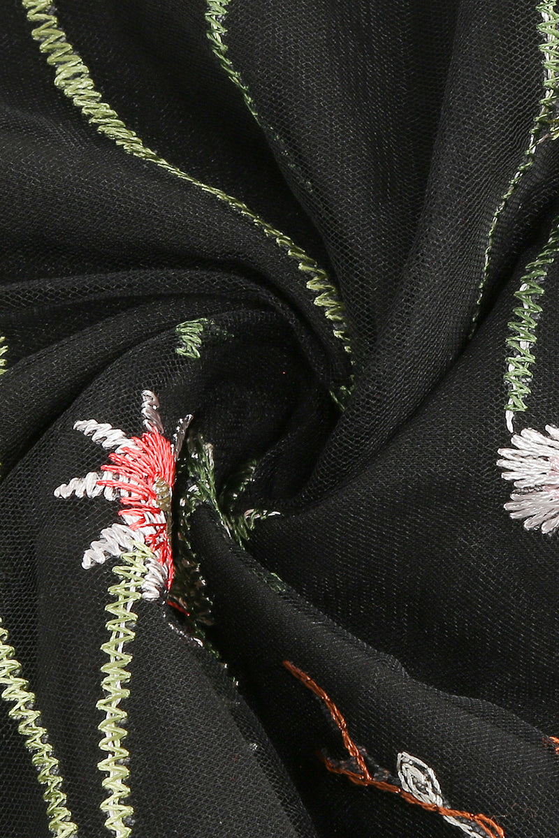 Load image into Gallery viewer, A Line Jewel Black Vintage Dress med broderi