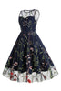 Load image into Gallery viewer, Jewel Neck Light Khaki Vintage kjole med broderi