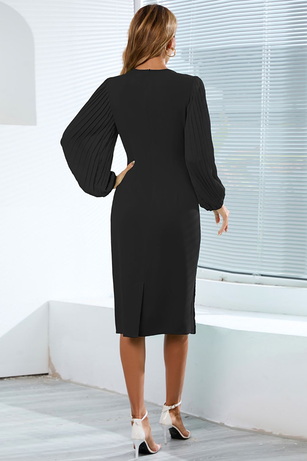 Bodycon Langermer Casual kjole med Volanger