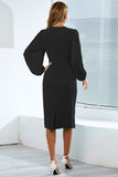 Bodycon Langermer Casual kjole med Volanger