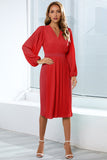 Bodycon Langermer Casual kjole med Volanger