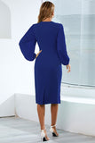 Bodycon Langermer Casual kjole med Volanger