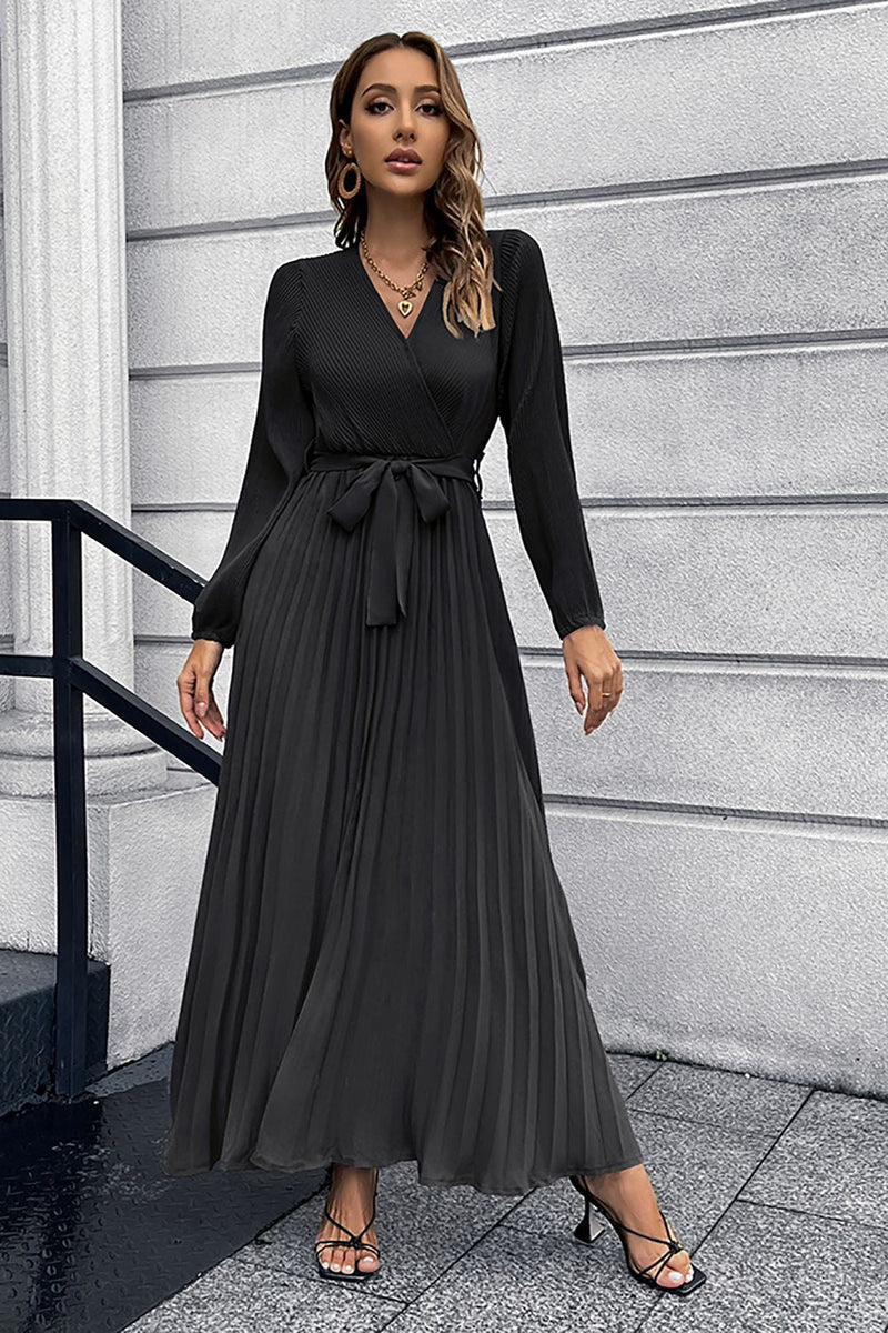 Load image into Gallery viewer, Langermer Ruffles Casual Dress med belte
