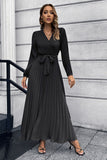 Langermer Ruffles Casual Dress med belte