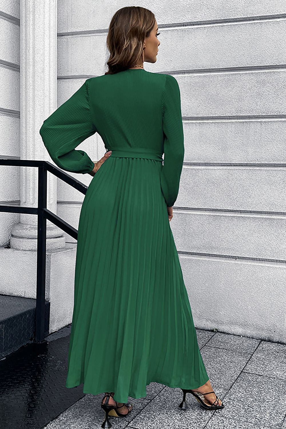 Langermer Ruffles Casual Dress med belte
