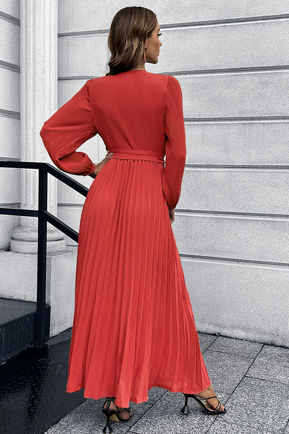 Langermer Ruffles Casual Dress med belte