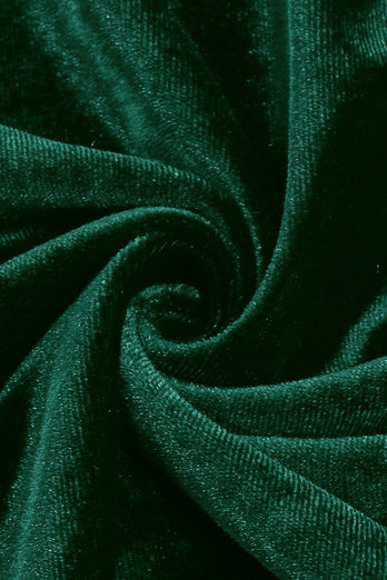 En linje av skulderen Mørkegrønn fløyelskjole