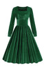 Load image into Gallery viewer, Rød fløyel Midi A-linje Vintage kjole