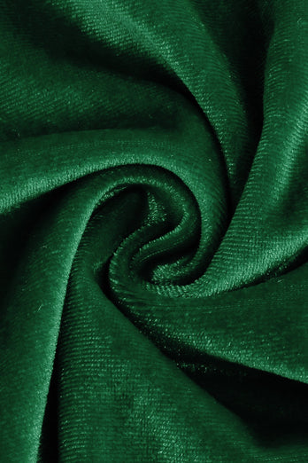 Grønn A-line Velvet Vintage kjole