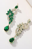 Green Rhinestone Beaded Prom øredobber