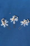 Pearl Tre stykker Håndlaget Flower Bridal Hair Clip