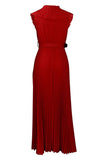 Plus Size Lilla plissert Long Wedding Guest Dress