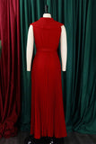 Plus Size Lilla plissert Long Wedding Guest Dress