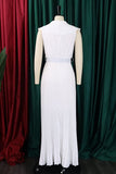 Plus Size Lilla plissert Long Wedding Guest Dress