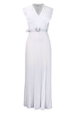 Plus Size Lilla plissert Long Wedding Guest Dress