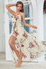 Load image into Gallery viewer, Abrikos Floral Long Chiffon Bryllup Guest Dress
