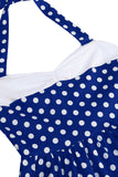 Red Halter Polka Dots kjole fra 1950-tallet