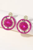 Legering Rhinestones Fuchsia runde øredobber