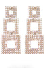 Load image into Gallery viewer, Rhinestones geometriske lappeteppe firkantede øredobber