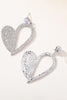 Load image into Gallery viewer, Mote Silver Heart Rhinestone Dangling øredobber for kvinner
